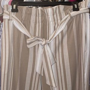 brown and white pants